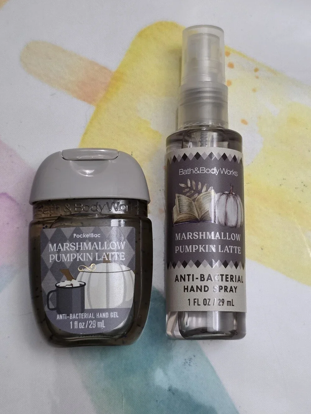 Bath Body Works Marshmallow Pumpkin Latte Hand Gel and Sanitizer Spray Set NEW